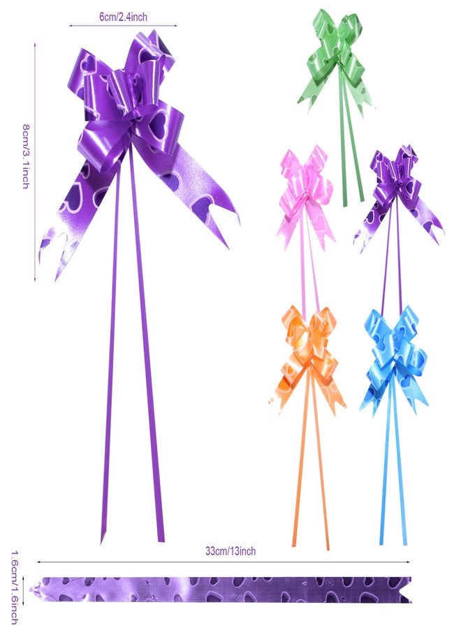 Aruicheng Pull Bows for Gift Wrapping 50 Pieces Gift Bows 5 Colors Gift Wrapping Pull Bow Decorative Bows for Wedding Party Birthdays Holidays Christmas - Image 2